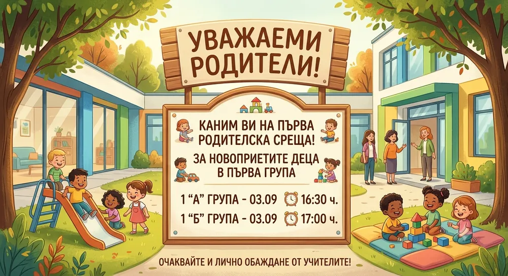 Родителска среща 1-ва група